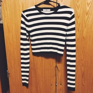 ZARA long sleeve crop top